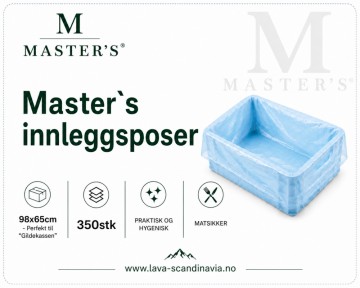 350 stk Master's® Premium innleggsposer 98×65 cm | 40 my | Til Gildekasser, kjøttkasser og Eurokasser